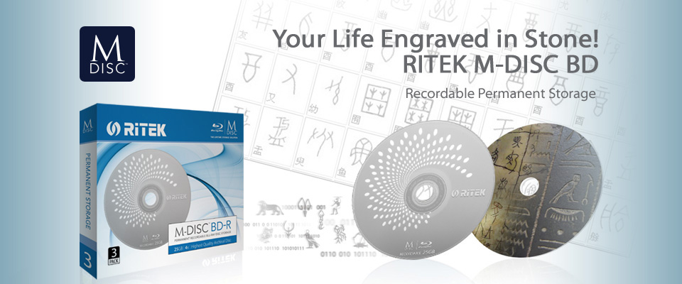 Your Life Engraved in Stone! RITEK M-DISC DVD